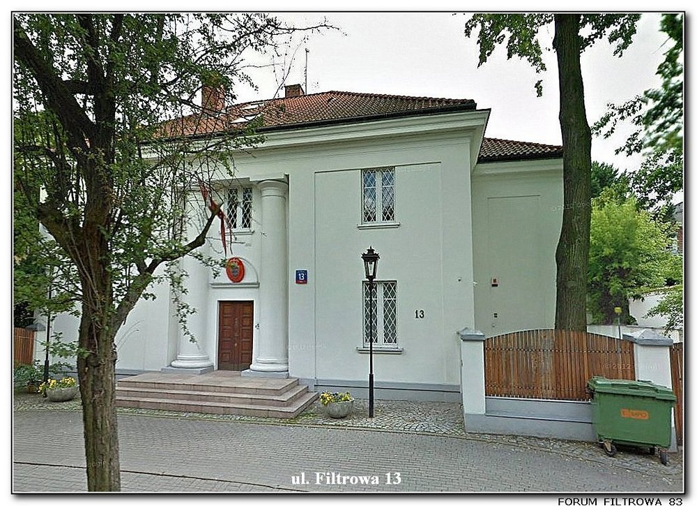 Filtrowa 13. Willa profesora Zakrzewskiego. Rezydencja ambasadora Danii.